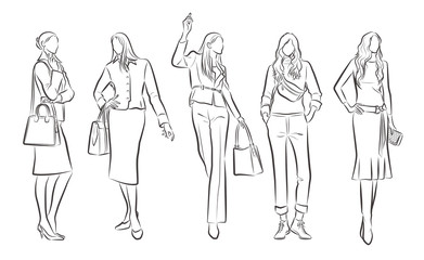 女性のファッションイラスト, ビジネスウーマン