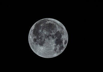 Beautiful full moon on clear evening in Las Vegas, NV