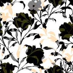 Beautiful seamless floral pattern background.