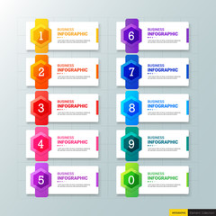 Colorful Infographics design template, can be used for workflow layout, diagram, annual report, web design.Creative banner, label vector.	