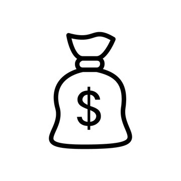 Money bag icon line style