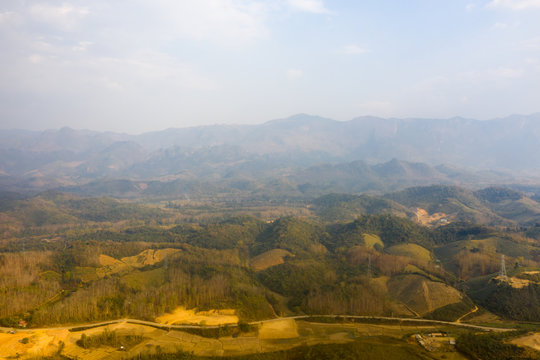 Arial view of mountain in Laos © pong