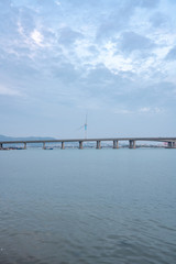 Fototapeta premium Sunset blues hour shantou city coastal scenery