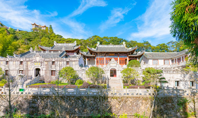 Fototapeta na wymiar Temple Architecture in Mount Taimu, Ningde, Fujian Province, China