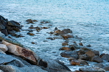Sunset blues hour shantou city coastal scenery