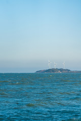 Sunset blues hour shantou city coastal scenery