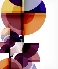 Obraz premium Abstract background, circle and triangle design round shapes overlapping. Geometric trendy template. Vector Illustration For Wallpaper, Banner, Background, Card, Book Illustration, landing page