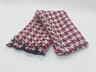 Beautiful Colorful Garment Fabric Textile with Artistic Ornaments Pattern in White Isolated Background