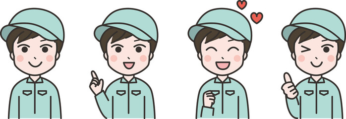 男性A-正面セット(作業員)