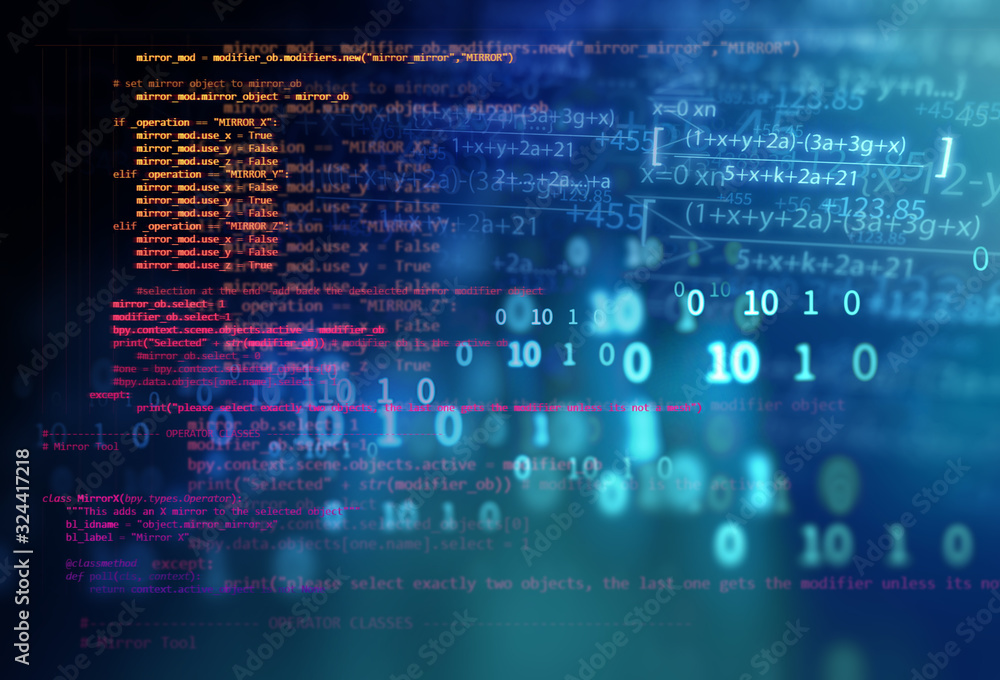 Aufkleber Programming code abstract technology background of software developer and  Computer script
