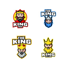 collection of king head character logo icon design cartoon