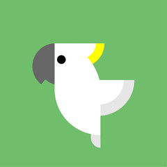 cockatoo bird Flat Design Vector Illustration. Vector illustration can be used for web and mobile graphic design, logo, eps10.  Flat vector design for pet store, business poster © adnanroesdi