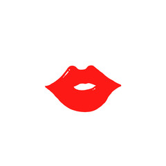 Fototapeta na wymiar hand drawn doodle red lips illustration vector isolated