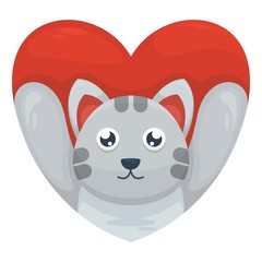 CUTE CAT WITH LOVE CARTOON VECTOR