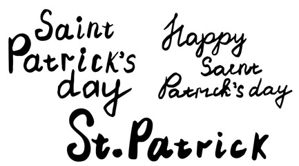 Happy St. Patrick's Day hand lettering. Simple and stylish hand drawn quote.