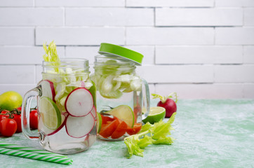 Infused water with vegetables