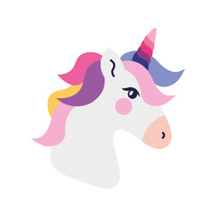 head of cute unicorn fantasy isolated icon vector illustration design