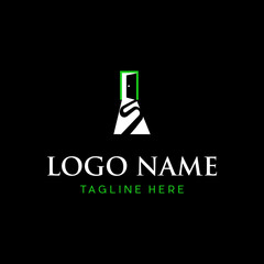 Letter S Open Door Interior Abstract Creative Modern Icon Logo  Design Template Element Vector