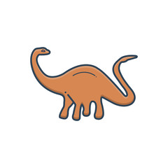 Color illustration icon for dinosaur 