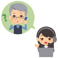 質問に回答するオペレーター