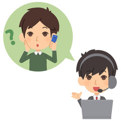 質問に回答するオペレーター