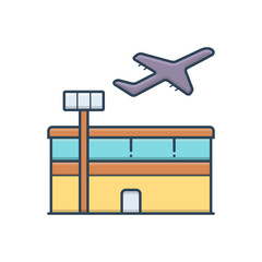 Color illustration icon for airport 