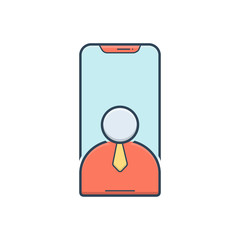Color illustration icon for user