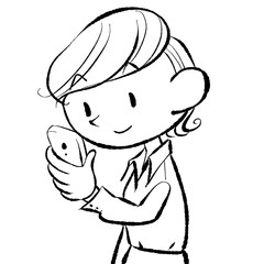 スマホを持つ女性・２