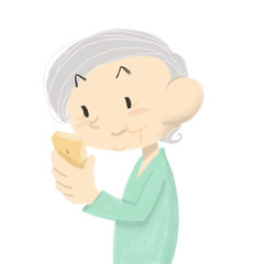 スマホを持つおばあちゃん・１