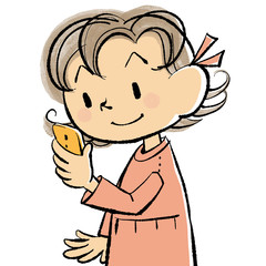 スマホを持つ女の子・２