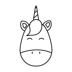 head of cute unicorn fantasy isolated icon vector illustration design