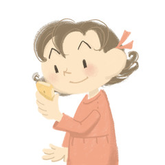 スマホを持つ女の子・１