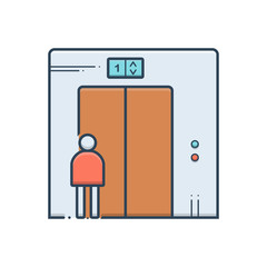 Color illustration icon for lift 
