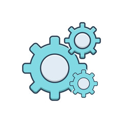 Color illustration icon for settings 