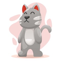 Cute cat mascot cartoon vector