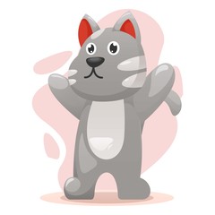 Cute cat mascot cartoon vector