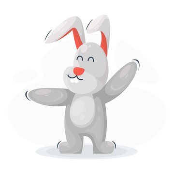 Cute rabbit mascot cartoon vector