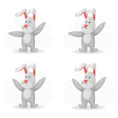 Cute rabbit mascot cartoon vector