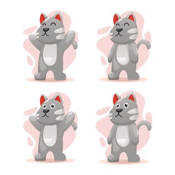 Cute cat mascot cartoon vector