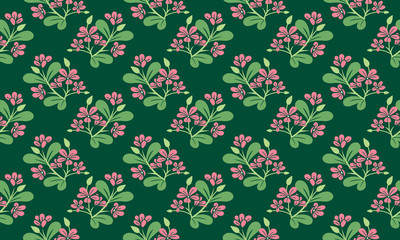Antique spring floral pattern background, with leaf and floral design.
