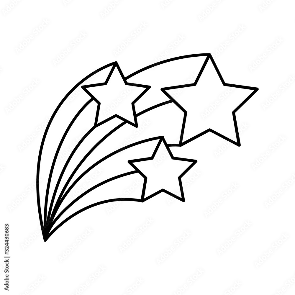 Canvas Prints cute shooting stars magic icon vector illustration design