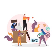 Chocolate making process vector concept for web banner, website page