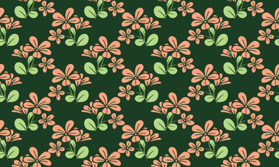 Spring floral pattern background, with modern of leaf and floral drawing.