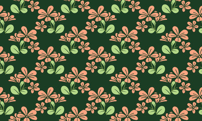 Obraz premium Spring floral pattern background, with modern of leaf and floral drawing.