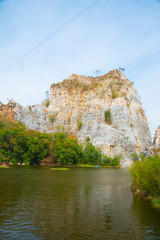 Fototapeta na wymiar Limestone mountains. Limestone mountain, a tourist attraction in Thailand.