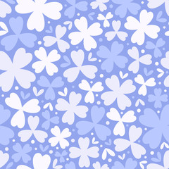 Seamless Pattern with Blue Flowers