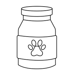 bottle dog medicine isolated icon vector illustration design