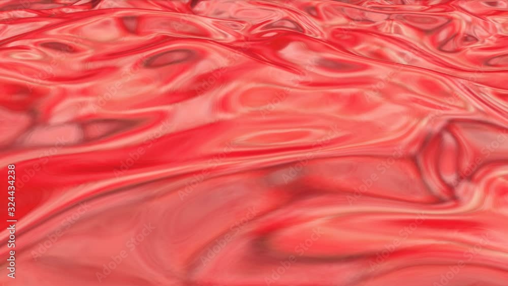 Aufkleber animated smooth red material. wave abstract background. 3d render