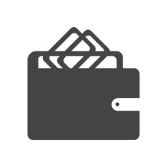 Fototapeta premium Wallet icon with money in flat style isolated on white background
