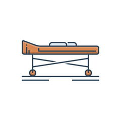 Color illustration icon for stretcher